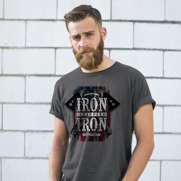 HOLD FAST Mens T-Shirt Iron Sharpens Iron